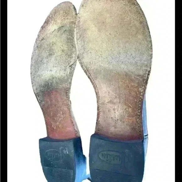 Justin black leather pull on work boots 3620 size 10B - Picture 4 of 5